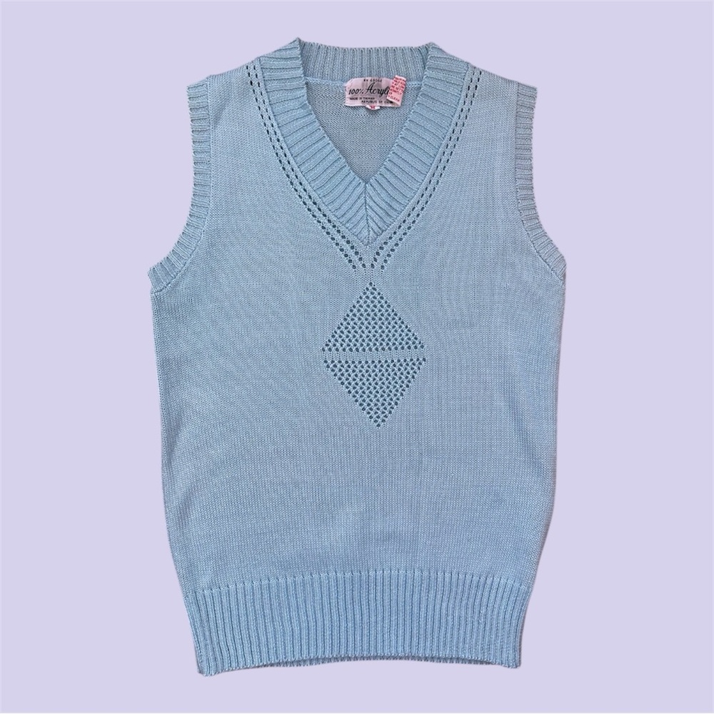 Vintage acrylic baby blue vest